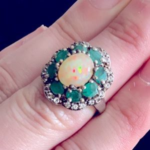 Emerald and Opal Ring